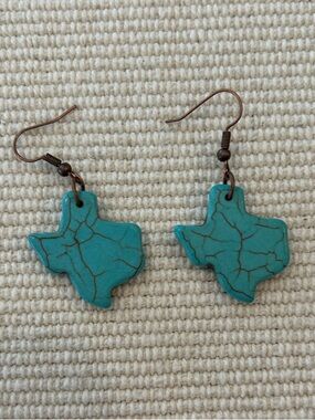 Turquoise Texas-Shaped Dangle Earrings - Women Jewelry